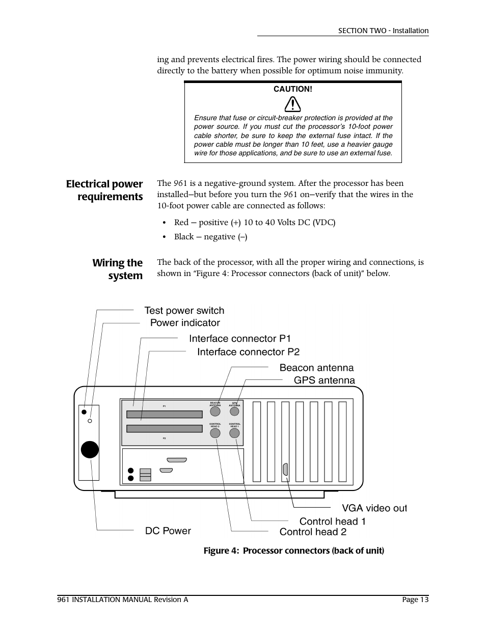 Electrical power requirements, Wiring the system | NorthStar Navigation GM1708 961XD User Manual | Page 23 / 86