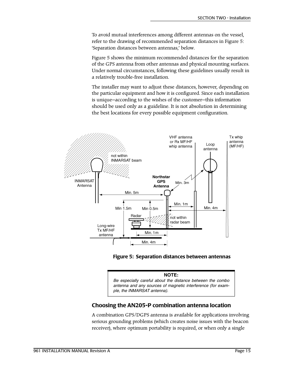 Choosing the an205-p combination antenna location | NorthStar Navigation GM1708 961XD User Manual | Page 25 / 86