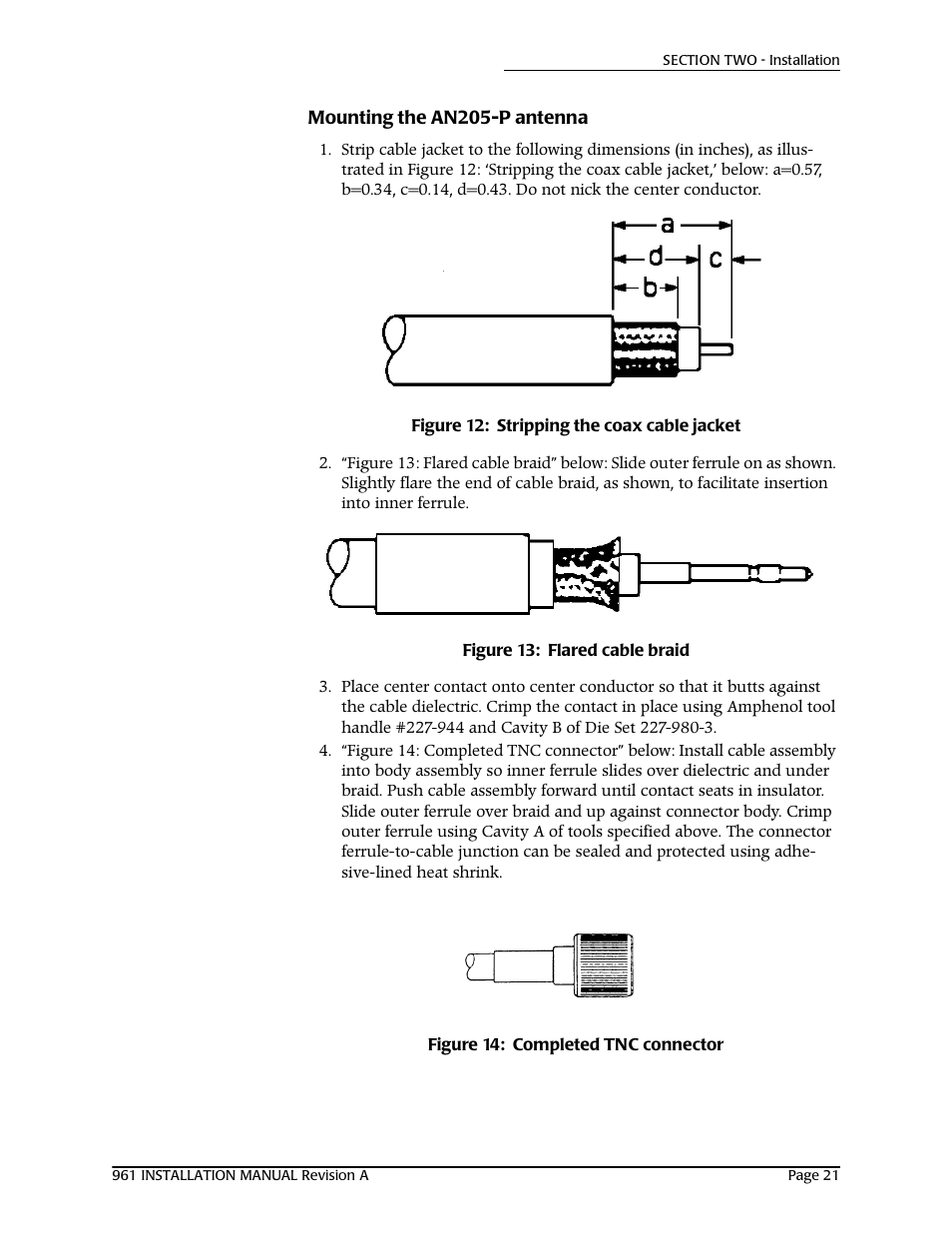 Mounting the an205-p antenna | NorthStar Navigation GM1708 961XD User Manual | Page 31 / 86