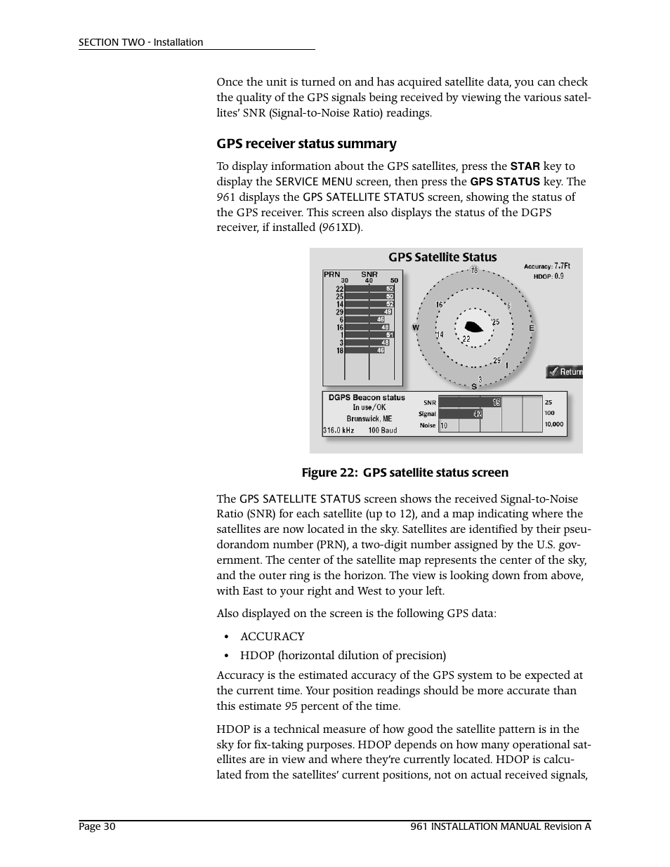 Gps receiver status summary | NorthStar Navigation GM1708 961XD User Manual | Page 40 / 86