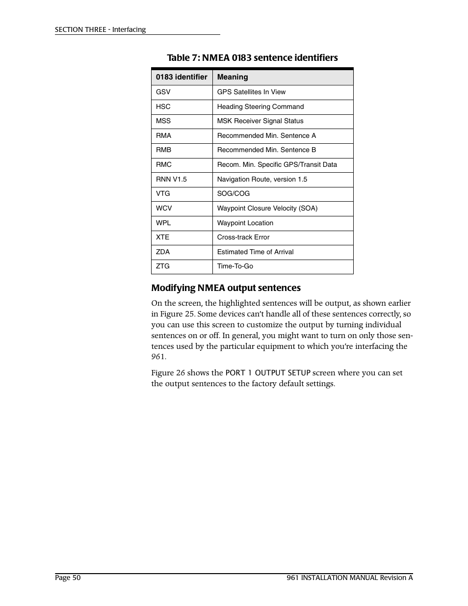 Modifying nmea output sentences | NorthStar Navigation GM1708 961XD User Manual | Page 60 / 86
