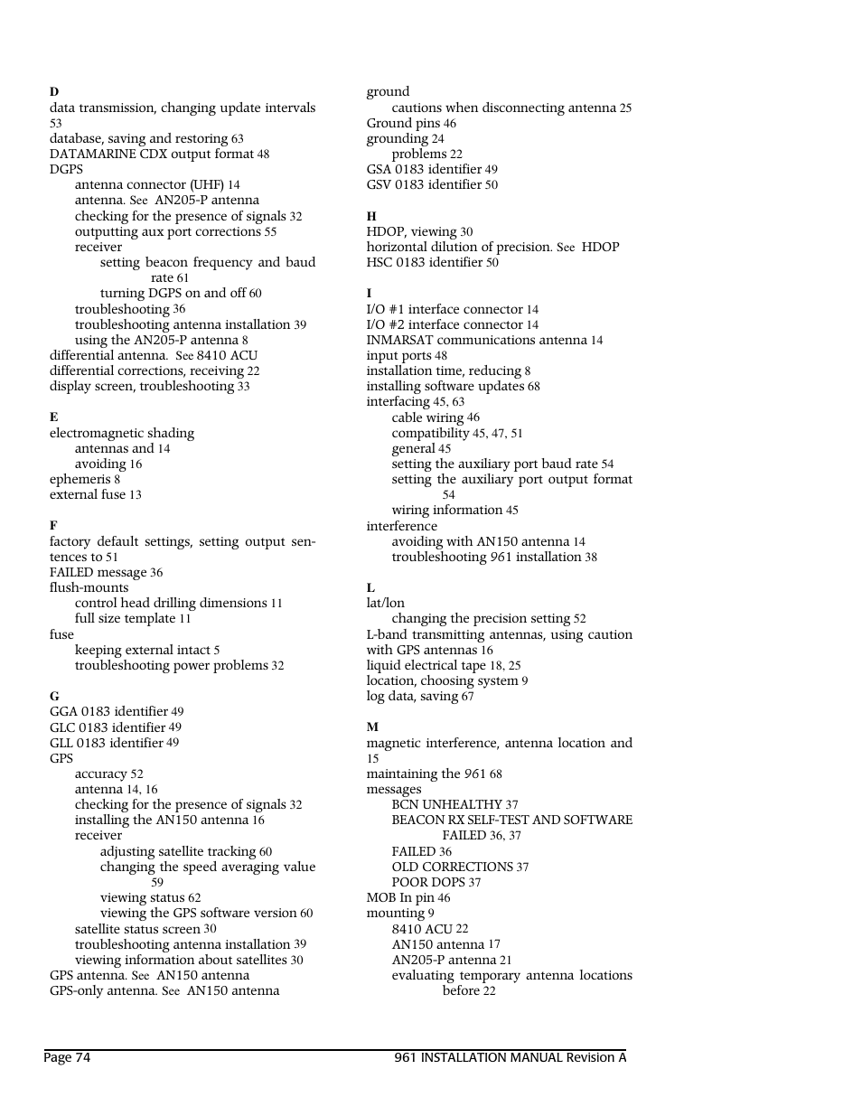 NorthStar Navigation GM1708 961XD User Manual | Page 84 / 86