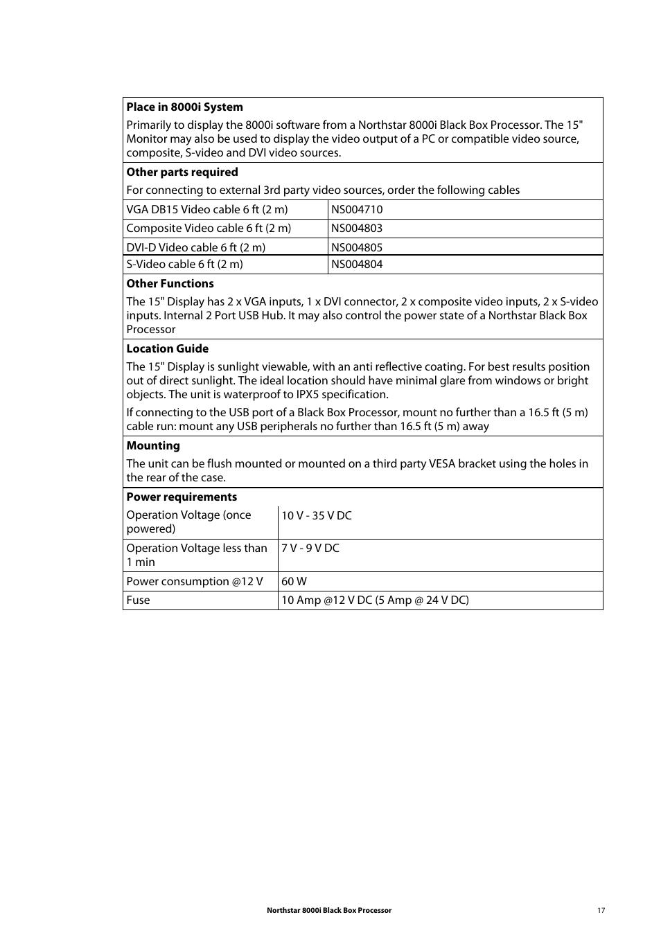 NorthStar Navigation 8000I User Manual | Page 17 / 88