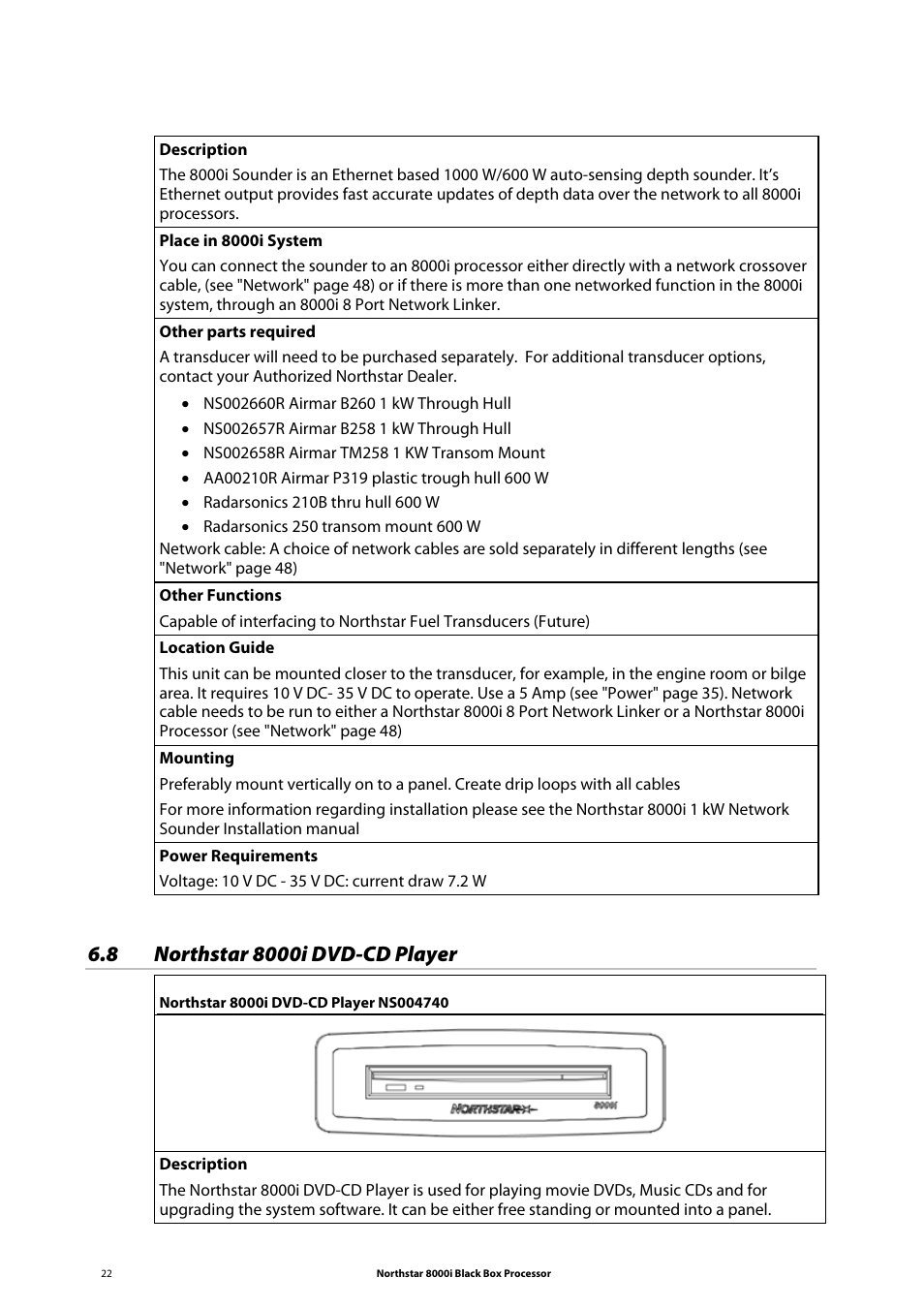 8 northstar 8000i dvd-cd player | NorthStar Navigation 8000I User Manual | Page 22 / 88