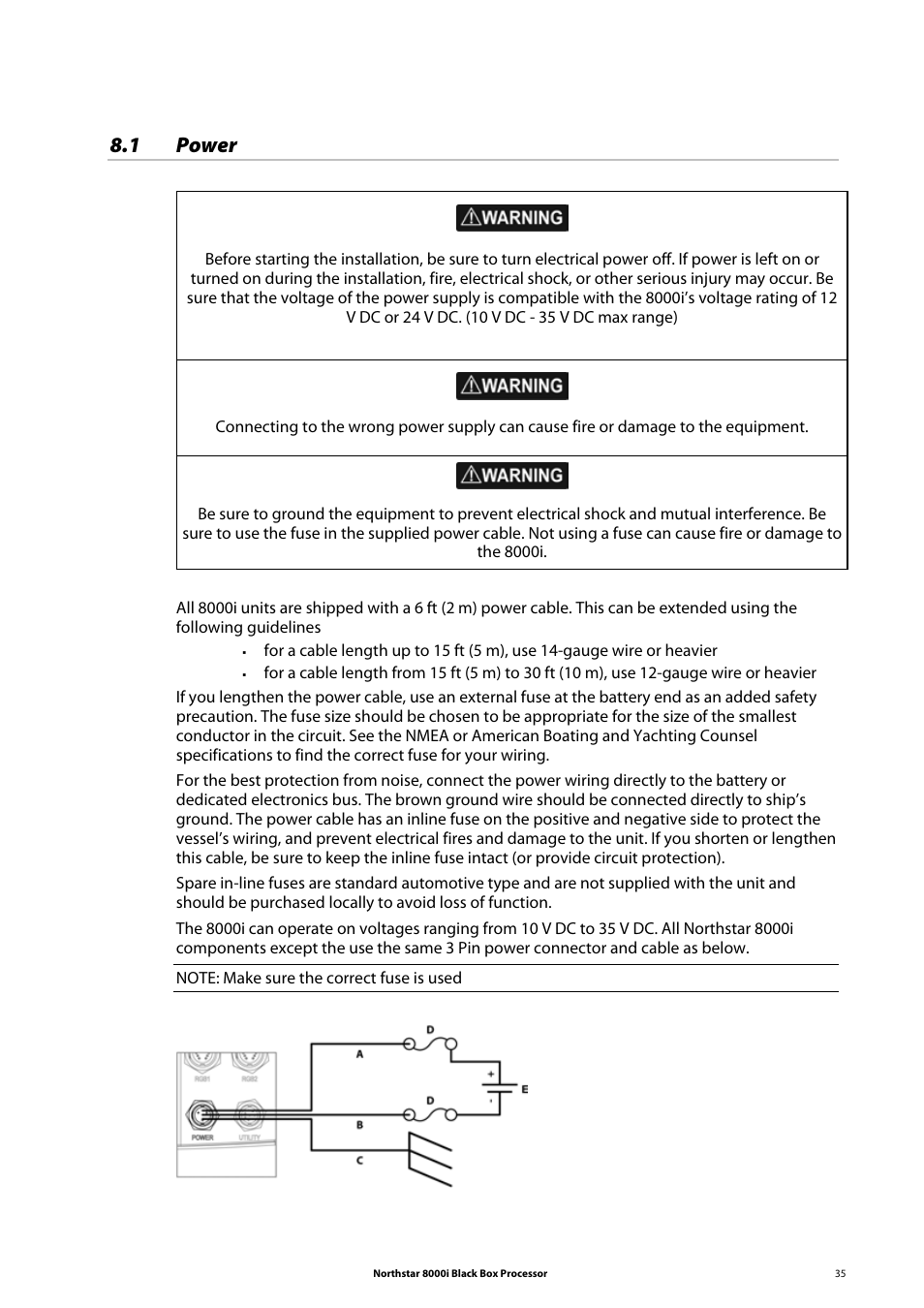 1 power | NorthStar Navigation 8000I User Manual | Page 35 / 88