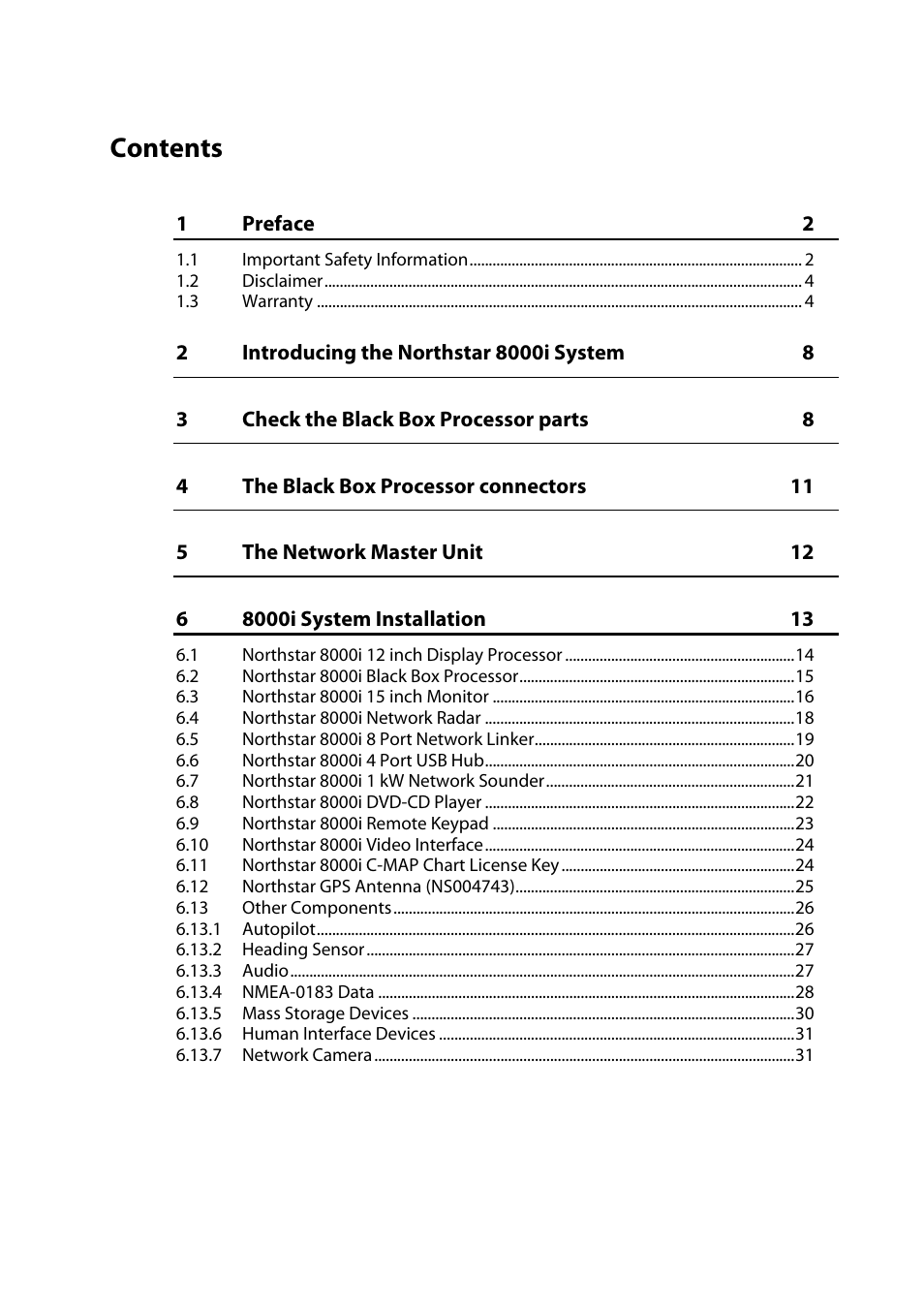 NorthStar Navigation 8000I User Manual | Page 5 / 88