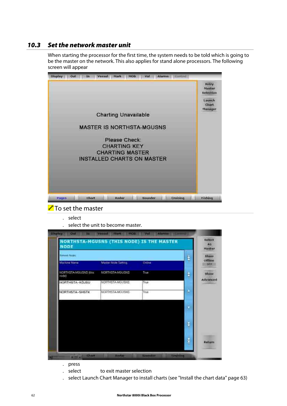 3 set the network master unit | NorthStar Navigation 8000I User Manual | Page 62 / 88