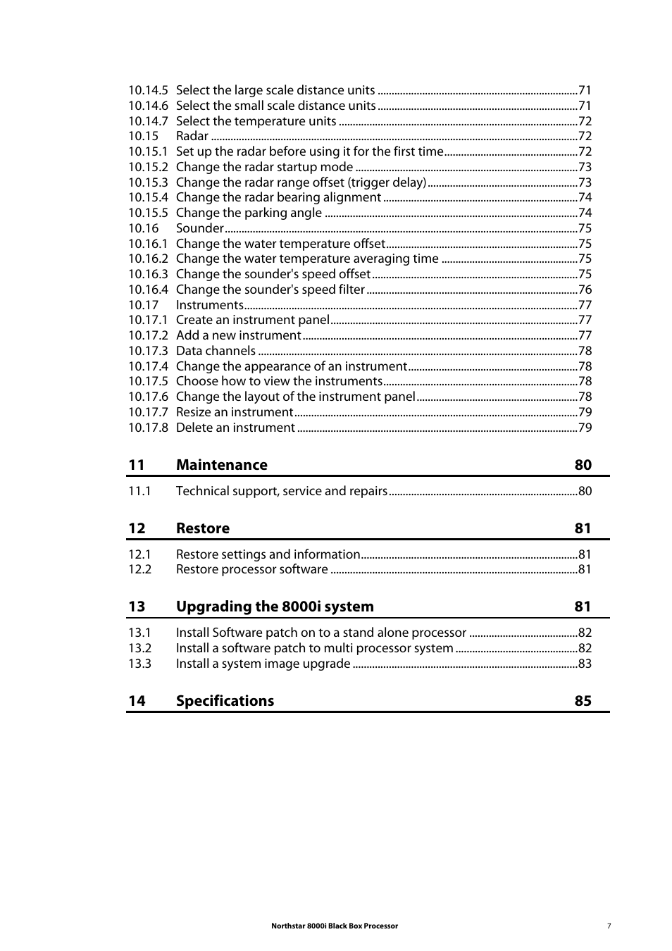 NorthStar Navigation 8000I User Manual | Page 7 / 88