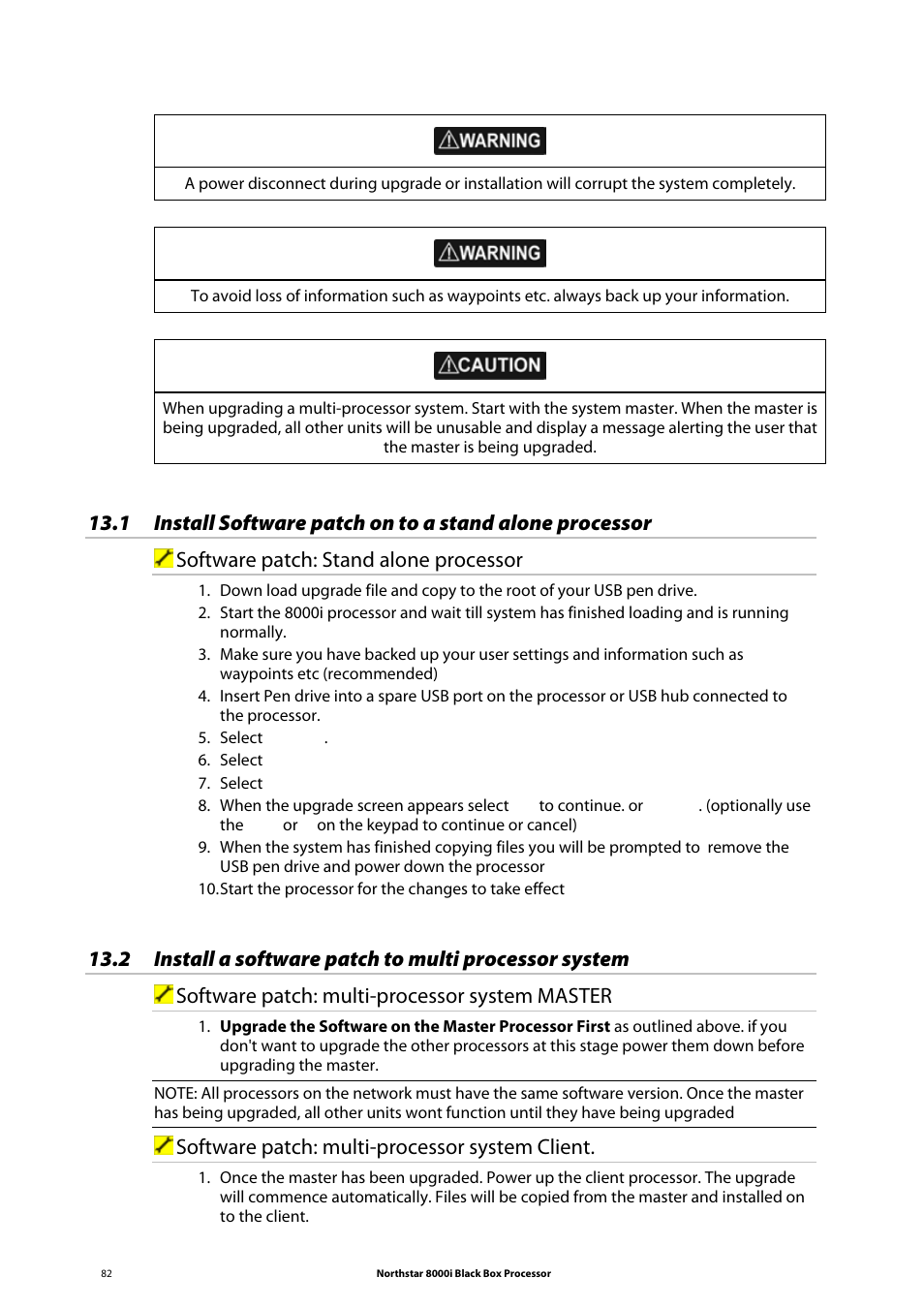 Software patch: multi-processor system client | NorthStar Navigation 8000I User Manual | Page 82 / 88