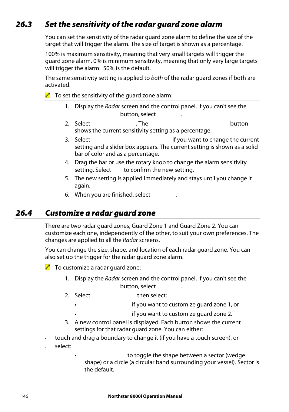 4 customize a radar guard zone | NorthStar Navigation NorthStar 8000i User Manual | Page 146 / 220