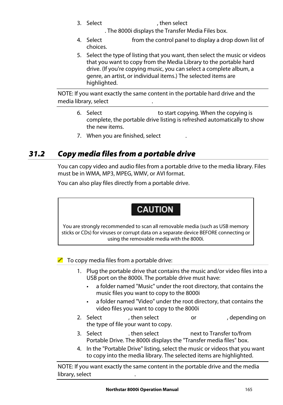 2 copy media files from a portable drive | NorthStar Navigation NorthStar 8000i User Manual | Page 165 / 220