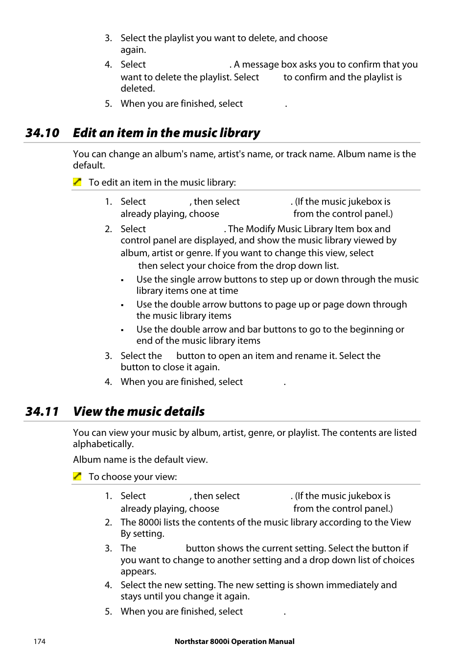 10 edit an item in the music library, 11 view the music details | NorthStar Navigation NorthStar 8000i User Manual | Page 174 / 220
