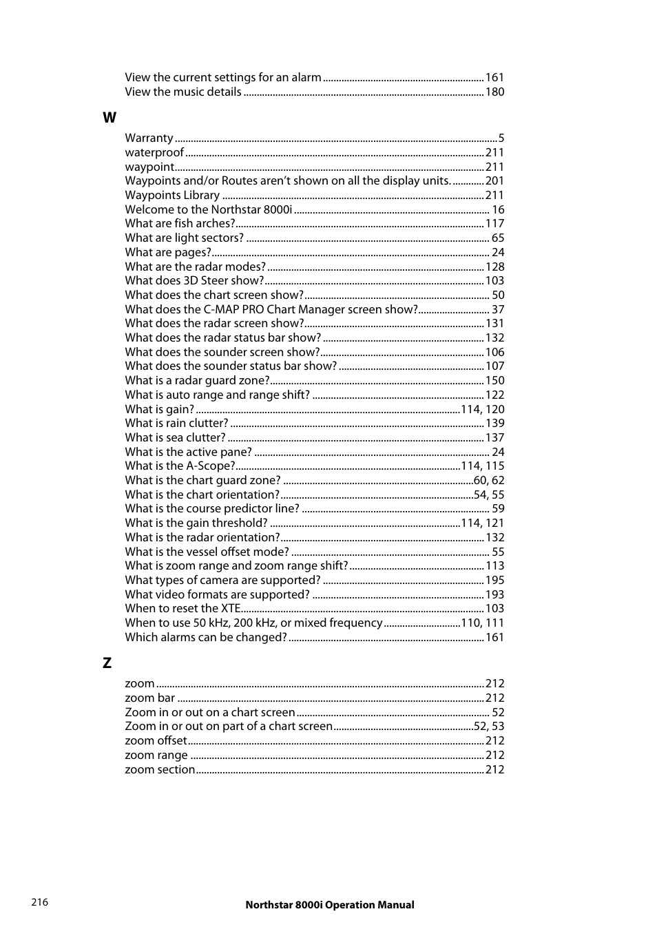 NorthStar Navigation NorthStar 8000i User Manual | Page 216 / 220