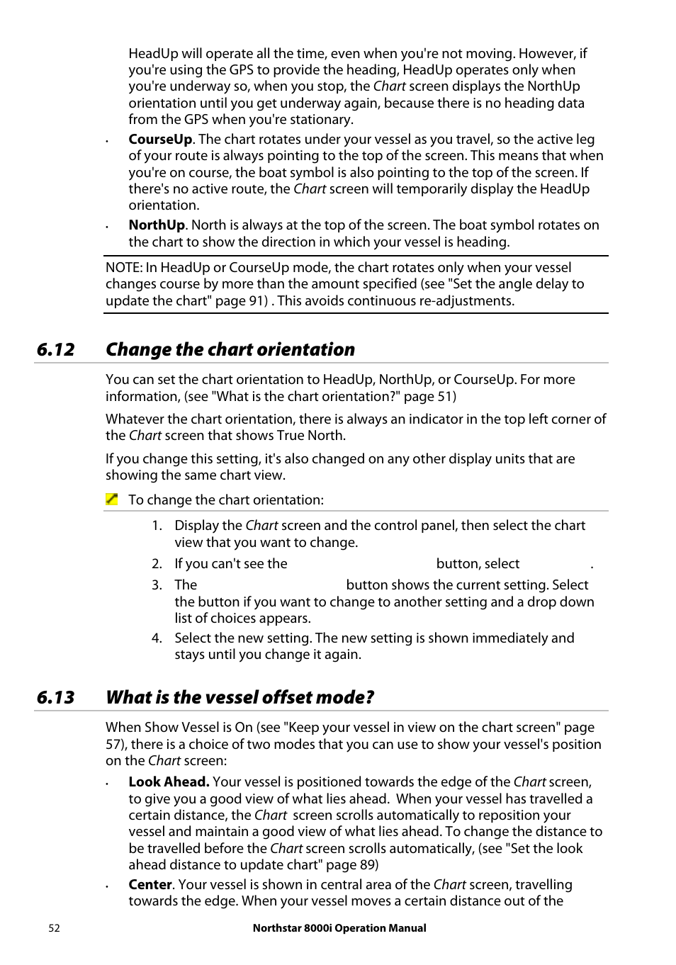 12 change the chart orientation, 13 what is the vessel offset mode | NorthStar Navigation NorthStar 8000i User Manual | Page 52 / 220