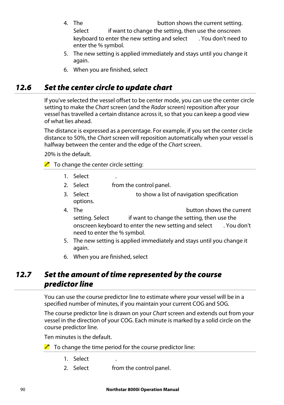 6 set the center circle to update chart | NorthStar Navigation NorthStar 8000i User Manual | Page 90 / 220