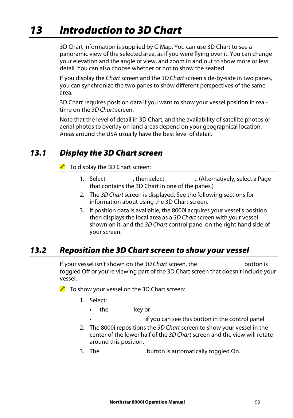 13 introduction to 3d chart, 1 display the 3d chart screen | NorthStar Navigation NorthStar 8000i User Manual | Page 93 / 220