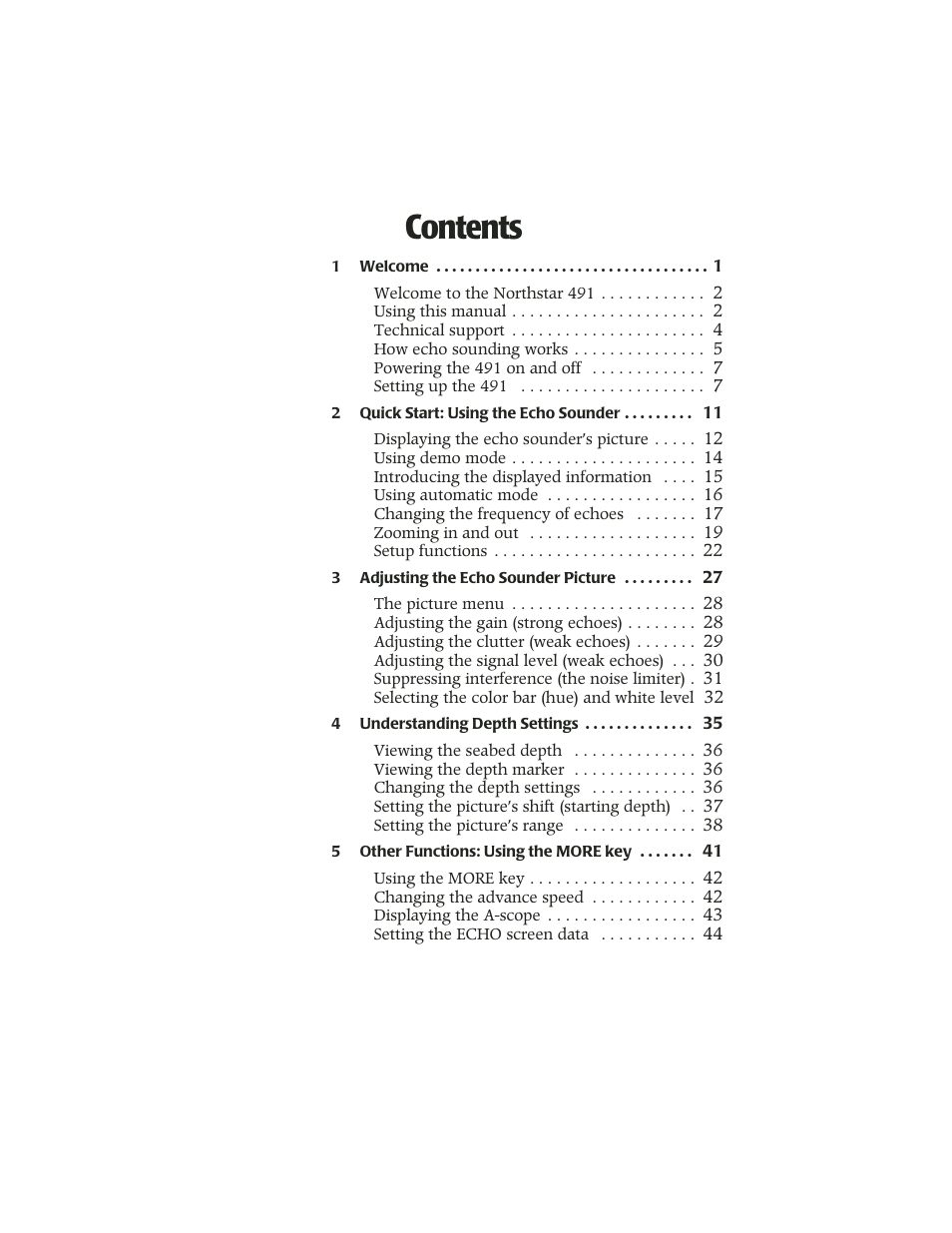 NorthStar Navigation Echo Sounder NorthStar 491 User Manual | Page 2 / 76