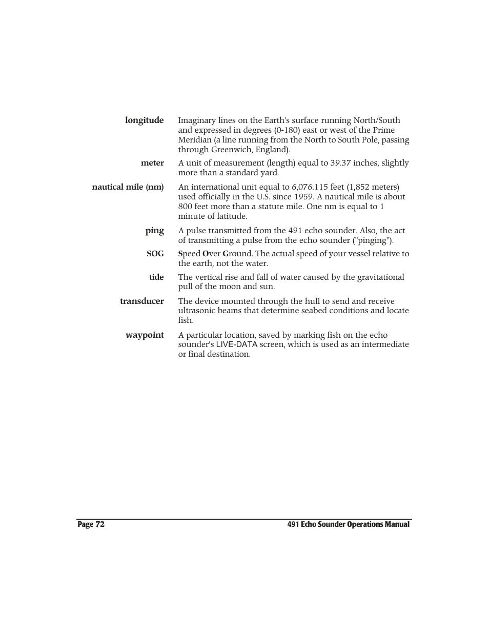 NorthStar Navigation Echo Sounder NorthStar 491 User Manual | Page 76 / 76