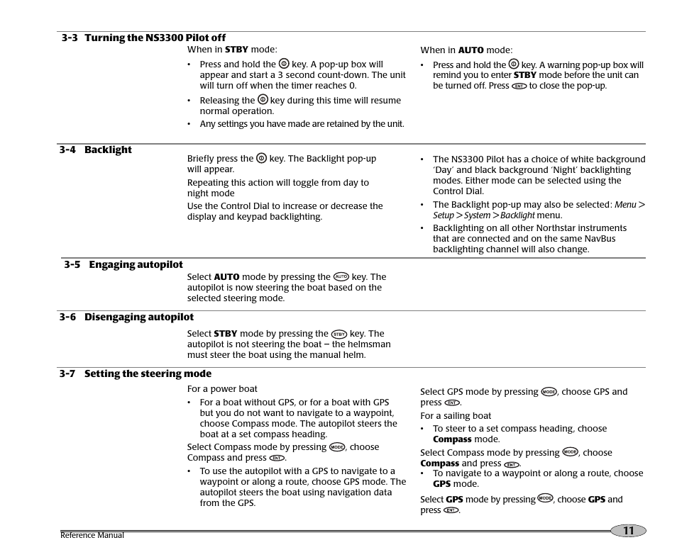 NorthStar Navigation Pilot System NS3300 User Manual | Page 11 / 45