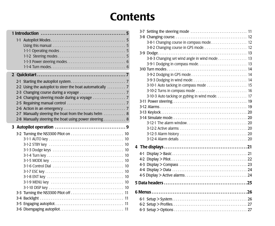 NorthStar Navigation Pilot System NS3300 User Manual | Page 2 / 45