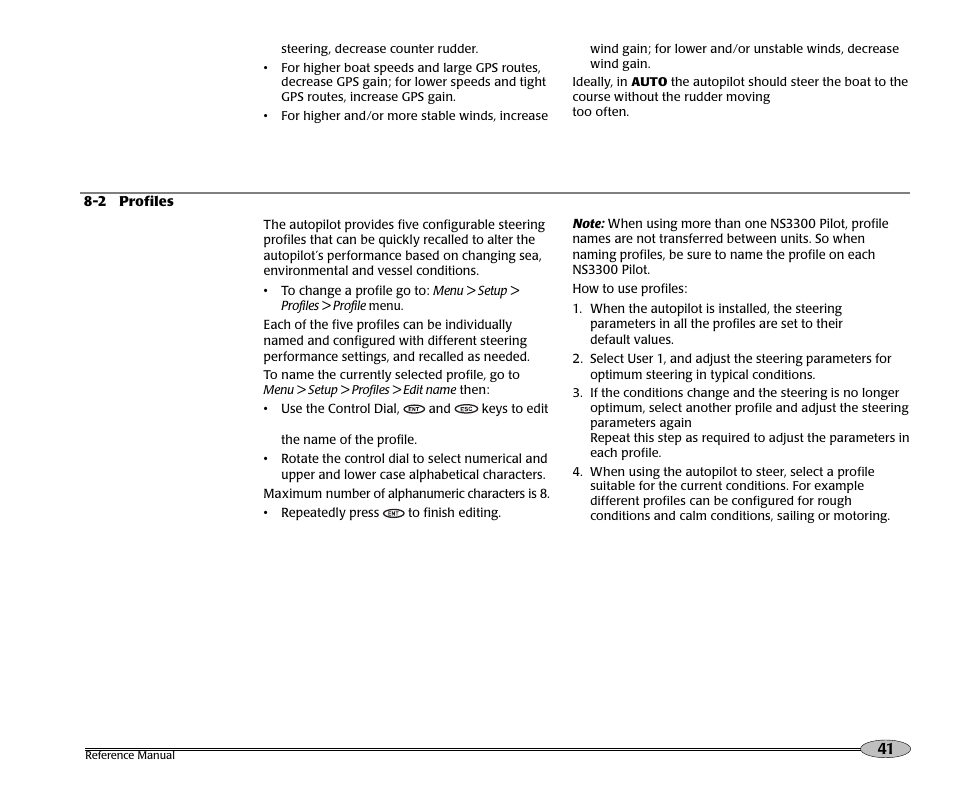 NorthStar Navigation Pilot System NS3300 User Manual | Page 41 / 45