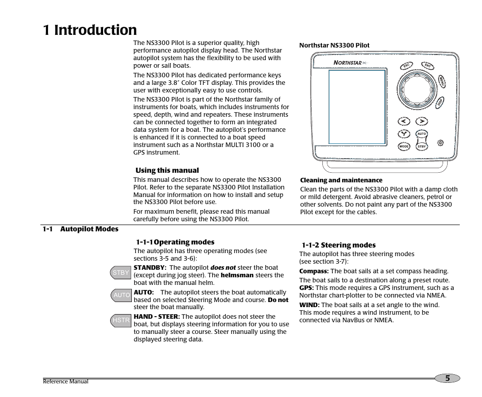 1 introduction | NorthStar Navigation Pilot System NS3300 User Manual | Page 5 / 45