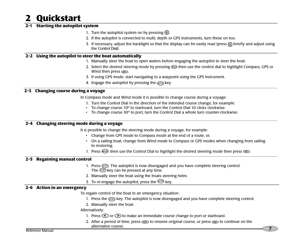 2 quickstart | NorthStar Navigation Pilot System NS3300 User Manual | Page 7 / 45