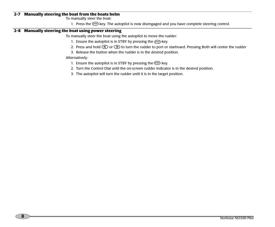 NorthStar Navigation Pilot System NS3300 User Manual | Page 8 / 45