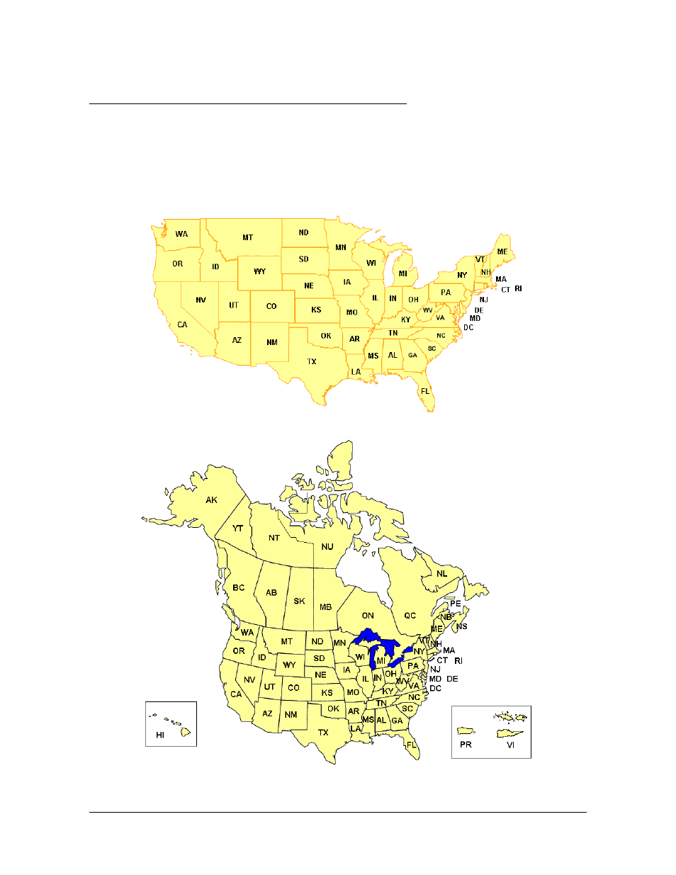 Maps, Forty-eight contiguous united states map, North america map | Navigon 2000S User Manual | Page 91 / 124