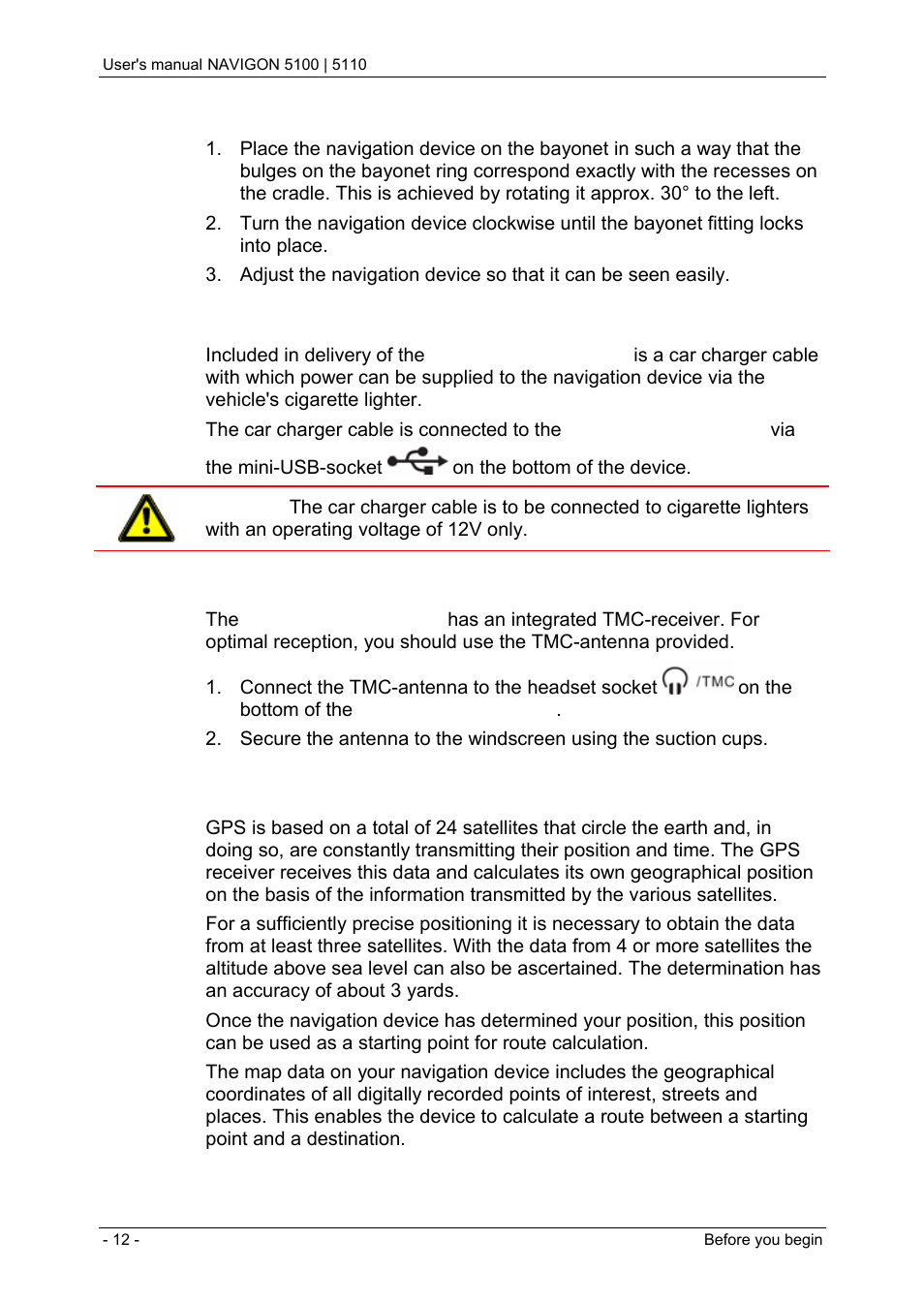 4 navigation with gps, Navigation with gps | Navigon PNA 5100 User Manual | Page 12 / 53