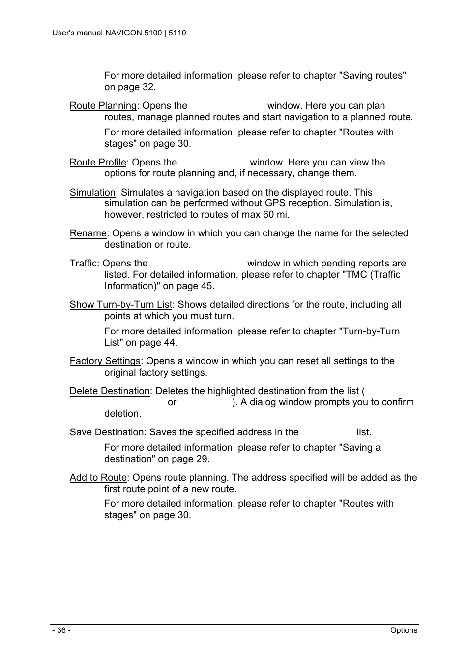 Navigon PNA 5100 User Manual | Page 36 / 53