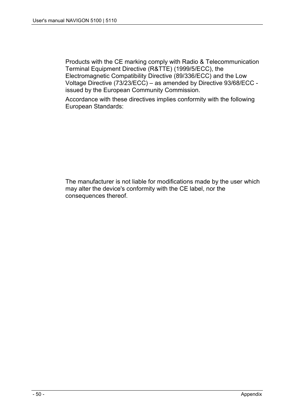 2 declaration of conformity, Declaration of conformity | Navigon PNA 5100 User Manual | Page 50 / 53