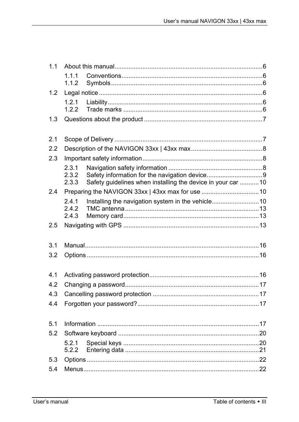 Navigon 33xx User Manual | Page 3 / 80