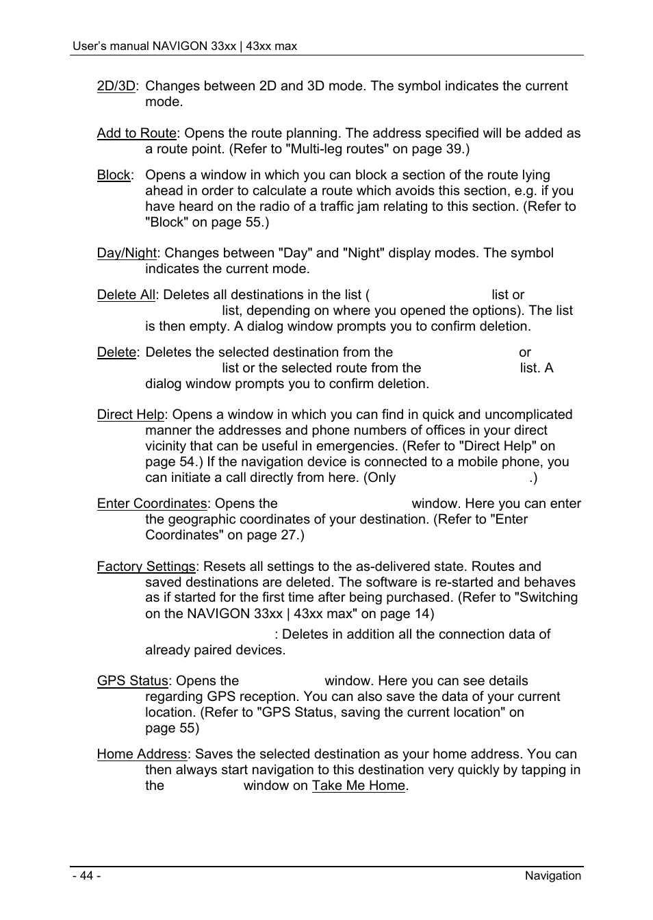 Simulating routes, Route preview | Navigon 33xx User Manual | Page 44 / 80
