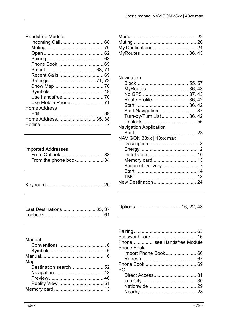 Navigon 33xx User Manual | Page 79 / 80