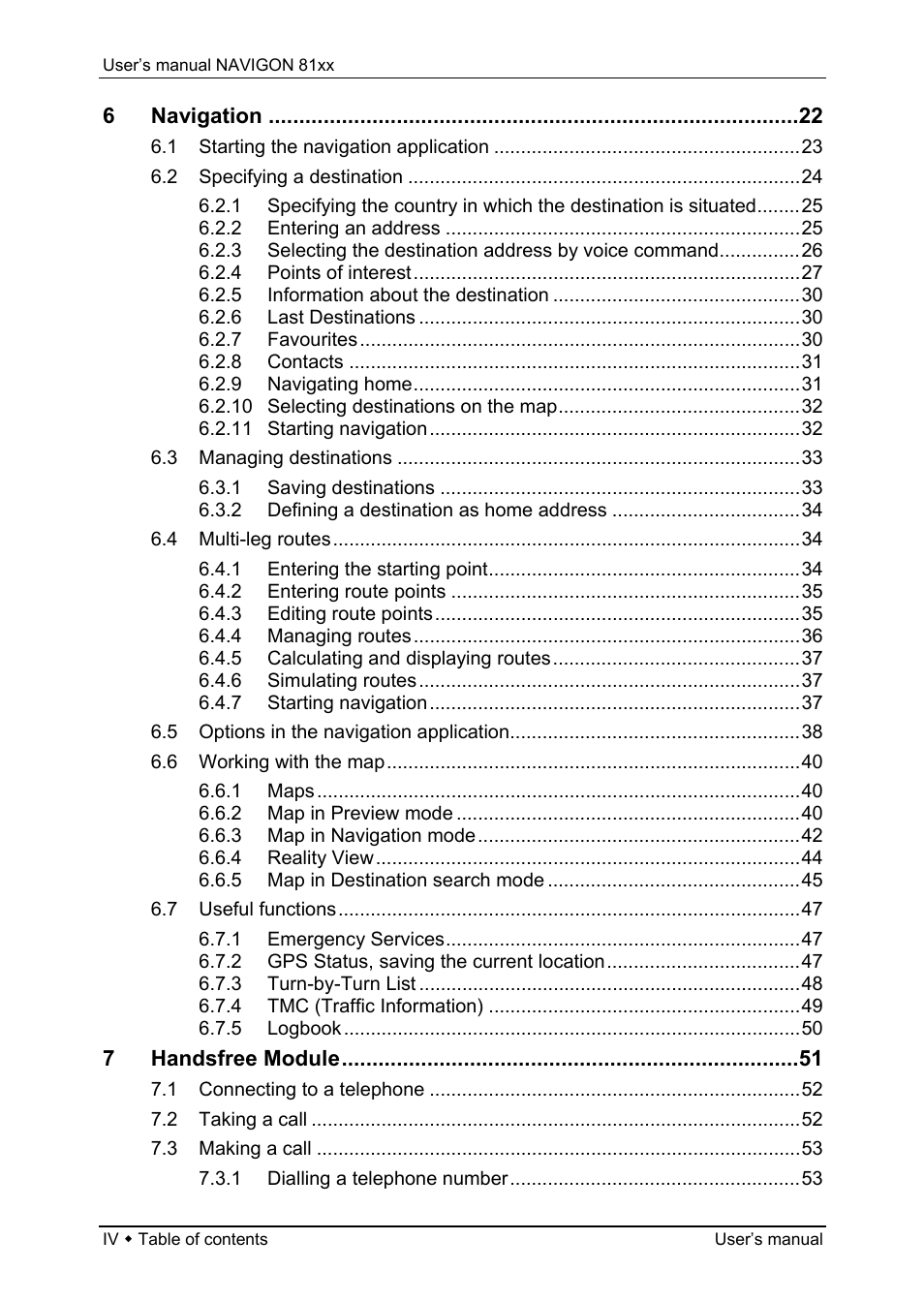 Navigon 81XX User Manual | Page 4 / 72