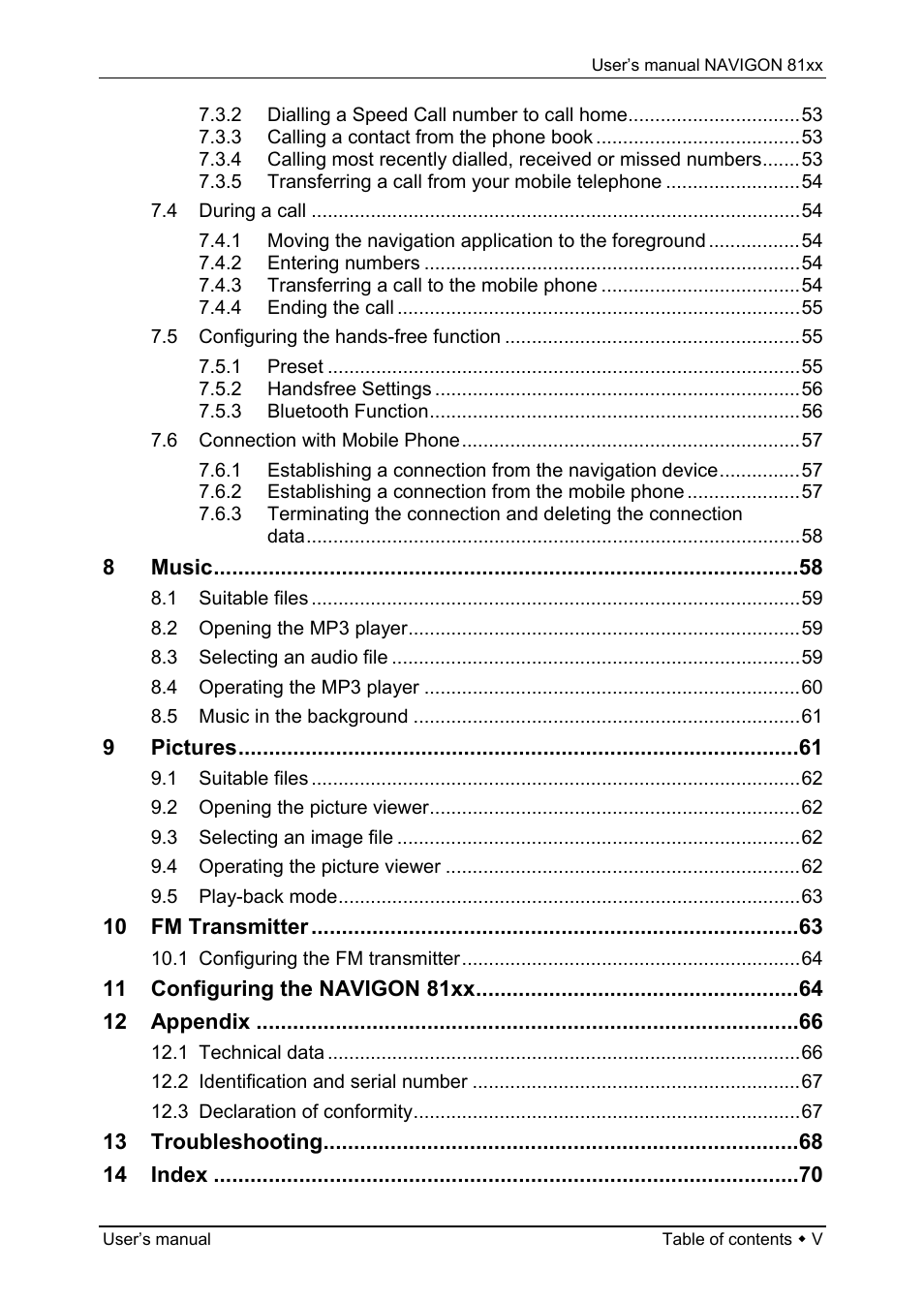 Navigon 81XX User Manual | Page 5 / 72