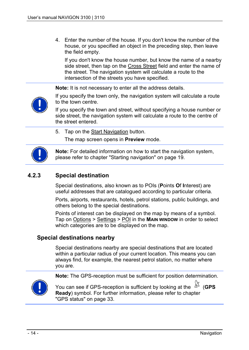 3 special destination, Special destinations nearby | Navigon 3100 User Manual | Page 16 / 41