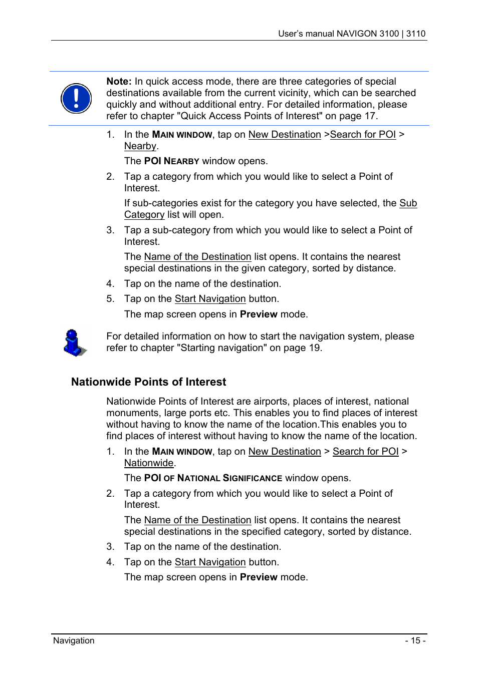 Nationwide points of interest | Navigon 3100 User Manual | Page 17 / 41