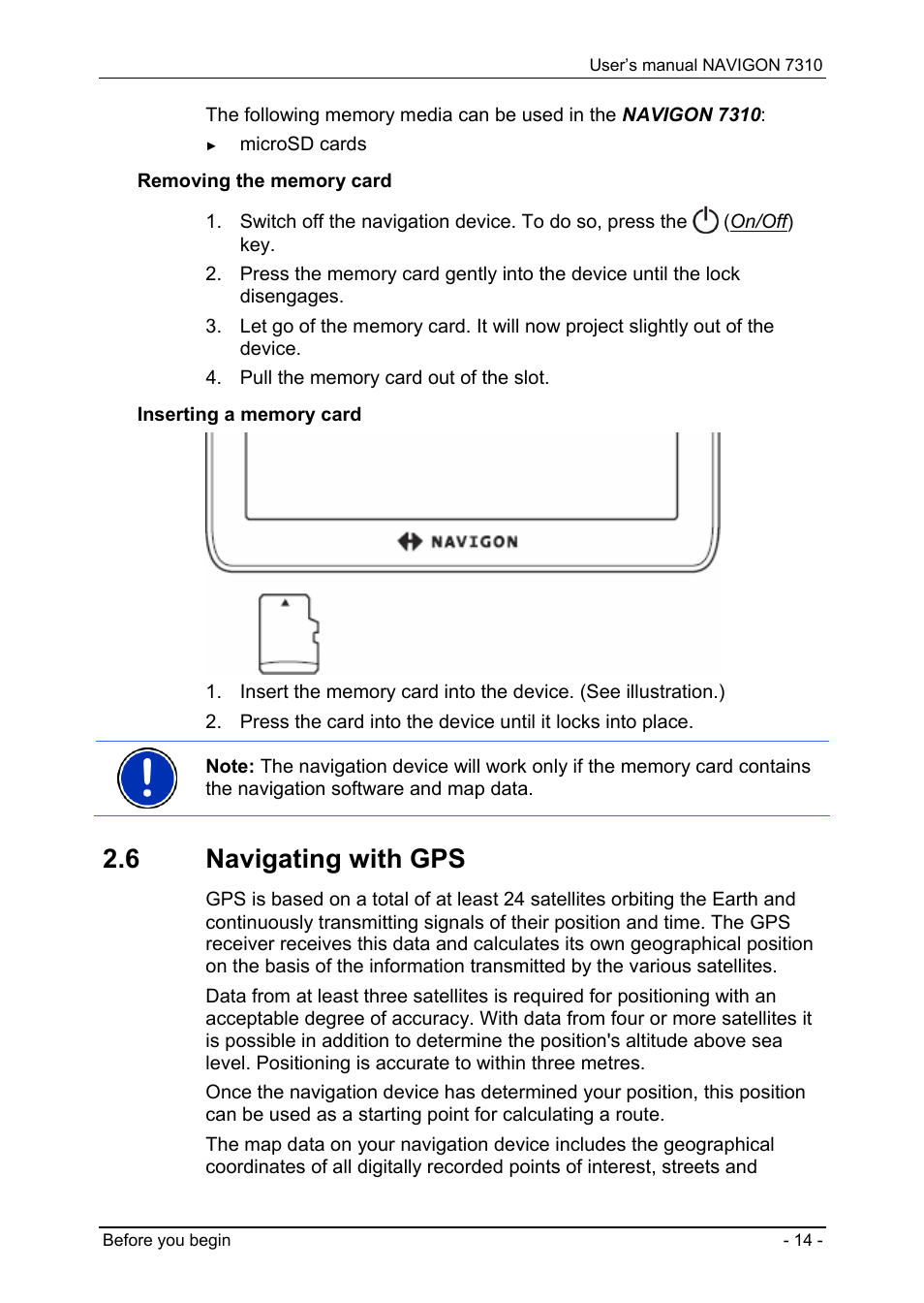 6 navigating with gps, Navigating with gps | Navigon 7310 User Manual | Page 14 / 79