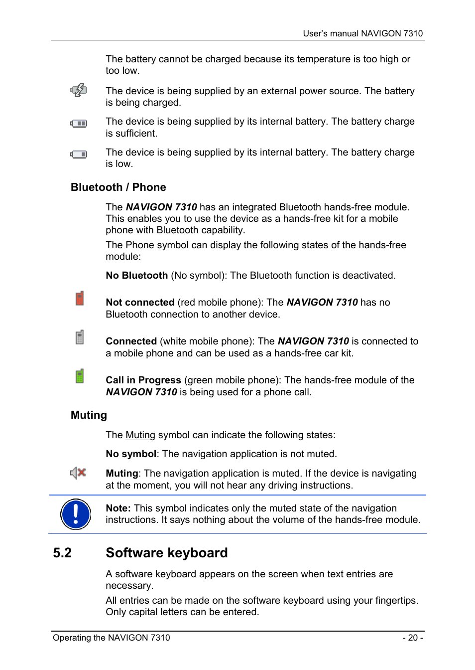 2 software keyboard, Software keyboard | Navigon 7310 User Manual | Page 20 / 79