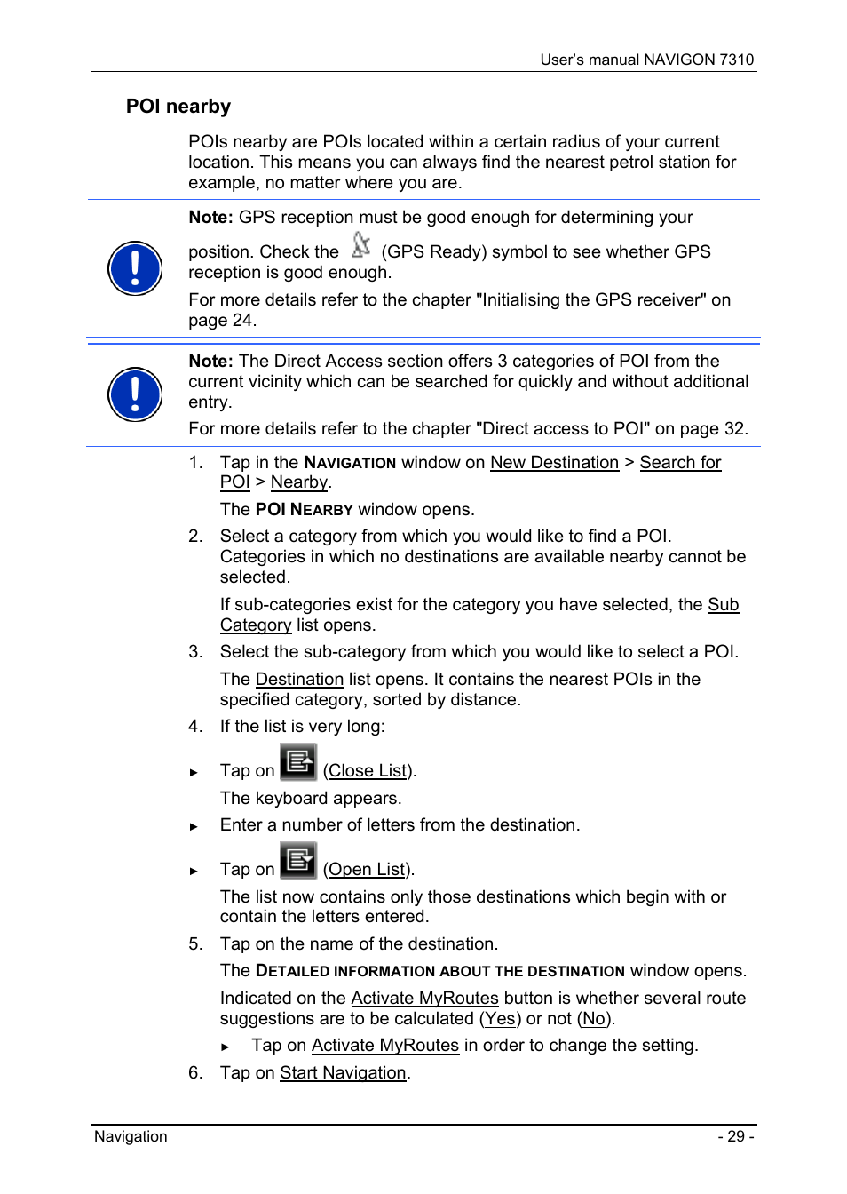 Poi nearby | Navigon 7310 User Manual | Page 29 / 79