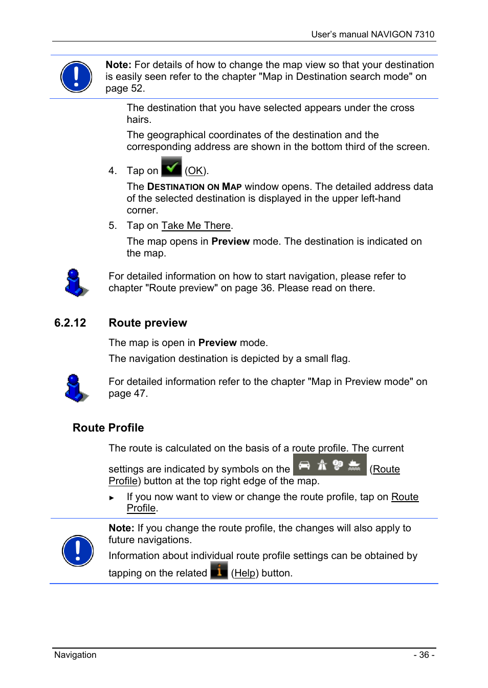 12 route preview, Route preview, Route profile | Navigon 7310 User Manual | Page 36 / 79