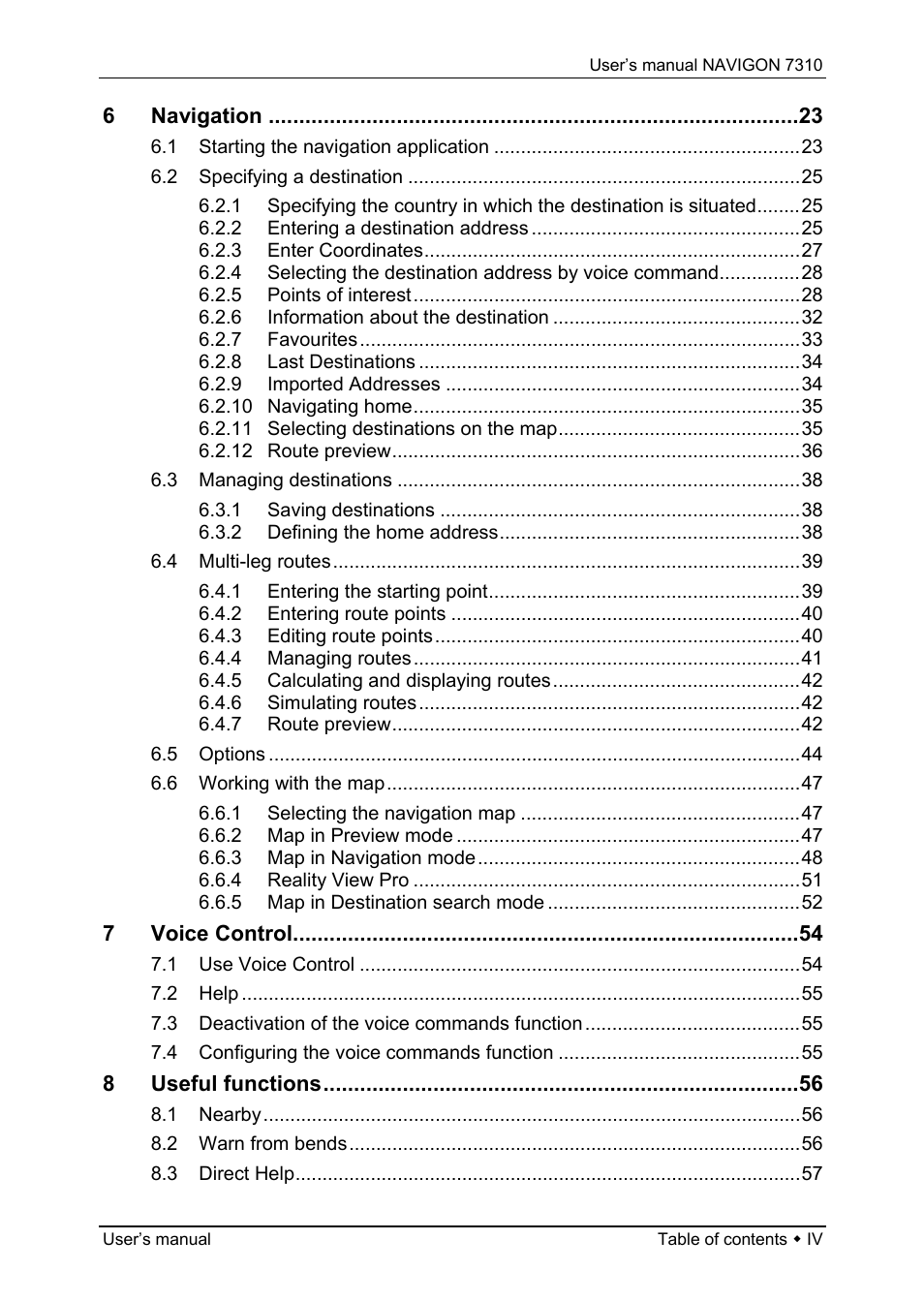 Navigon 7310 User Manual | Page 4 / 79