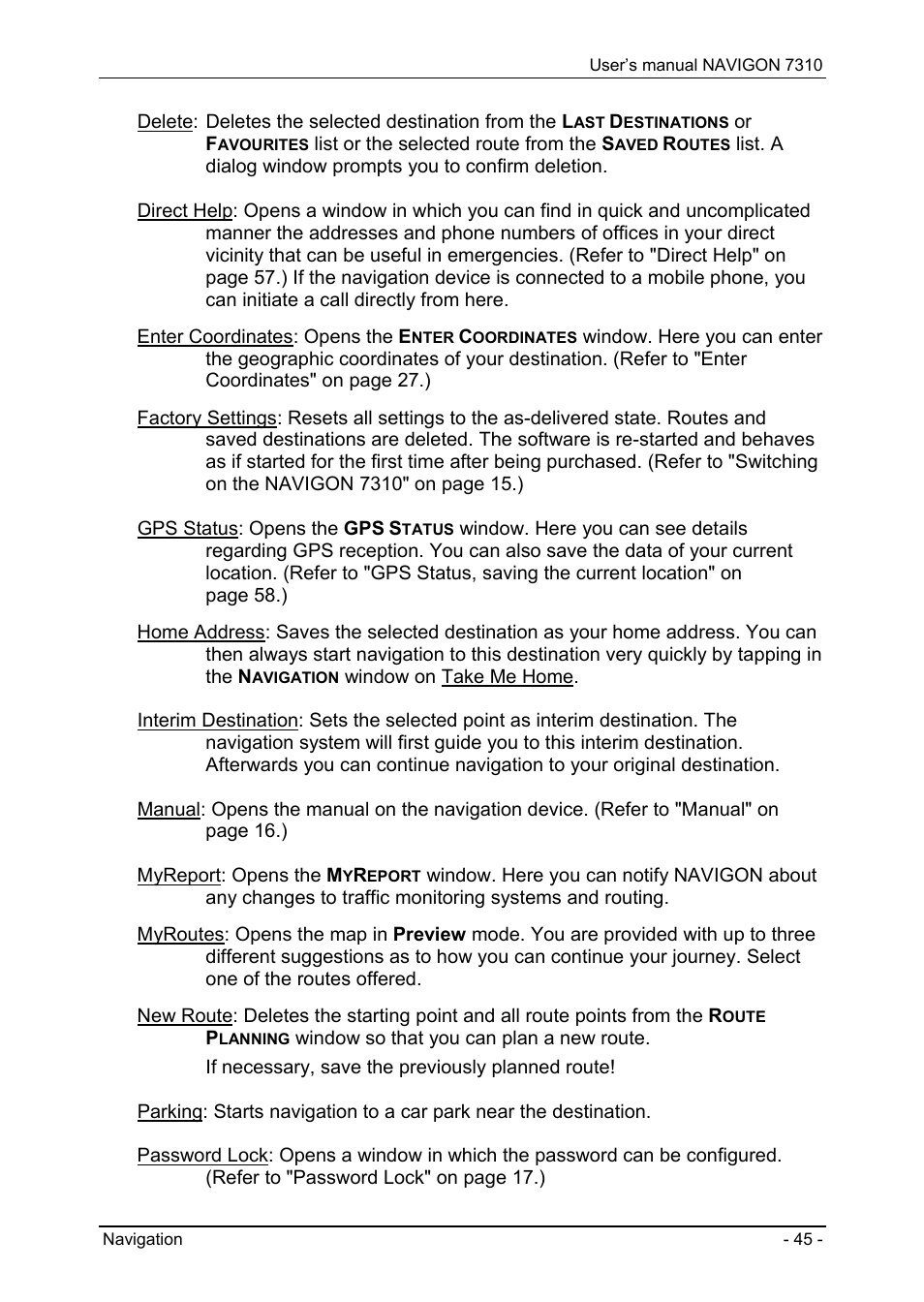 Navigon 7310 User Manual | Page 45 / 79
