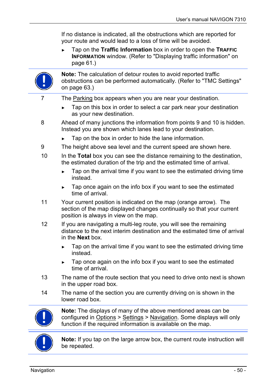 Navigon 7310 User Manual | Page 50 / 79