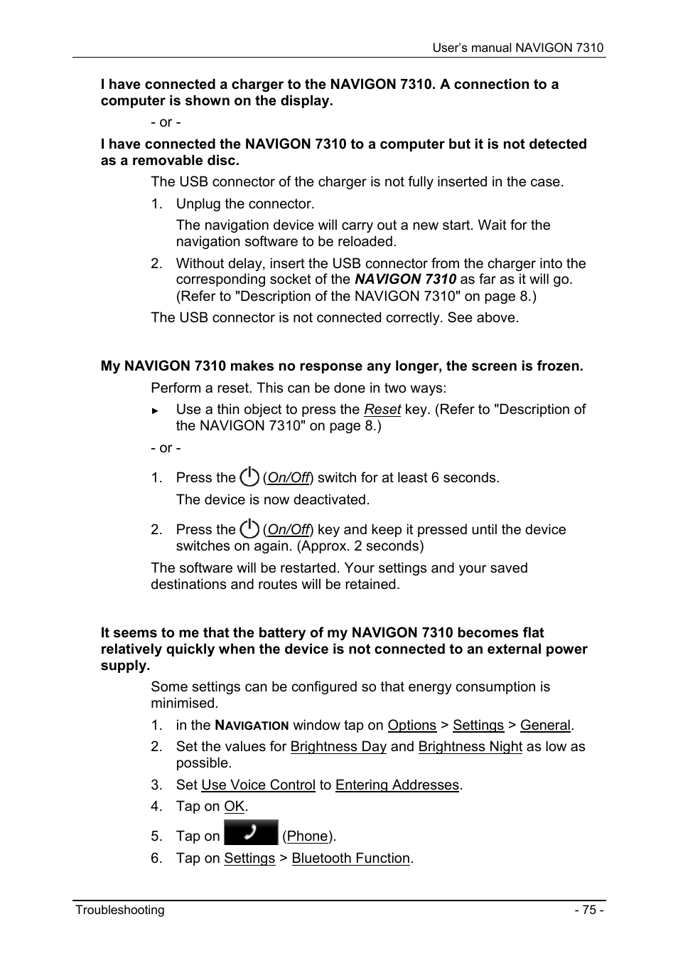 Navigon 7310 User Manual | Page 75 / 79