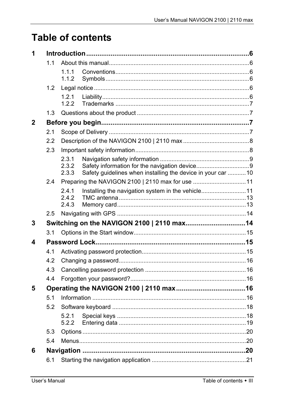 Navigon 2100 User Manual | Page 3 / 57