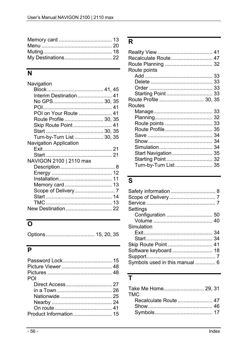 Navigon 2100 User Manual | Page 56 / 57