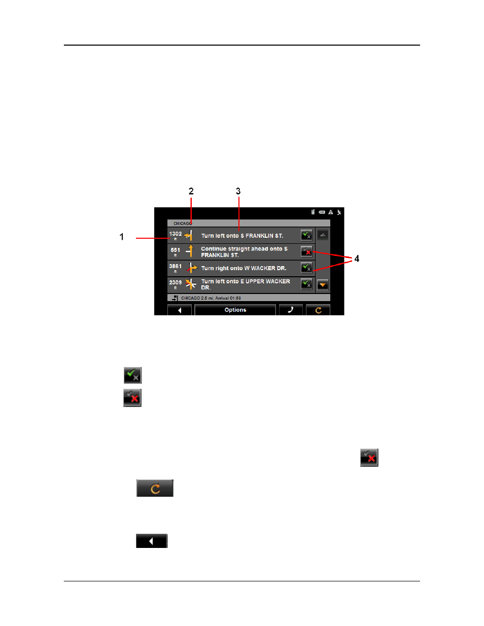 Viewing a turn-by-turn list, Blocking route sections | Navigon 7200T User Manual | Page 119 / 176